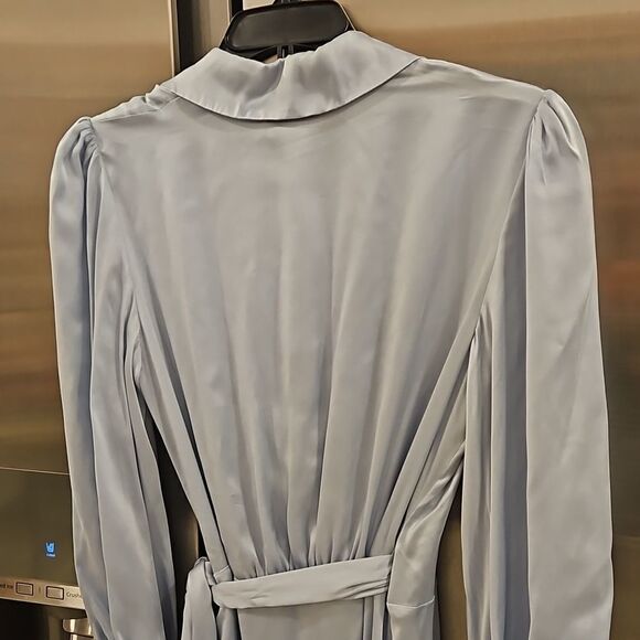 💕ZIMMERMANN💕 Silk Wrap Midi Dress ~ Ice Blue US 6 NWT - Picture 15 of 16